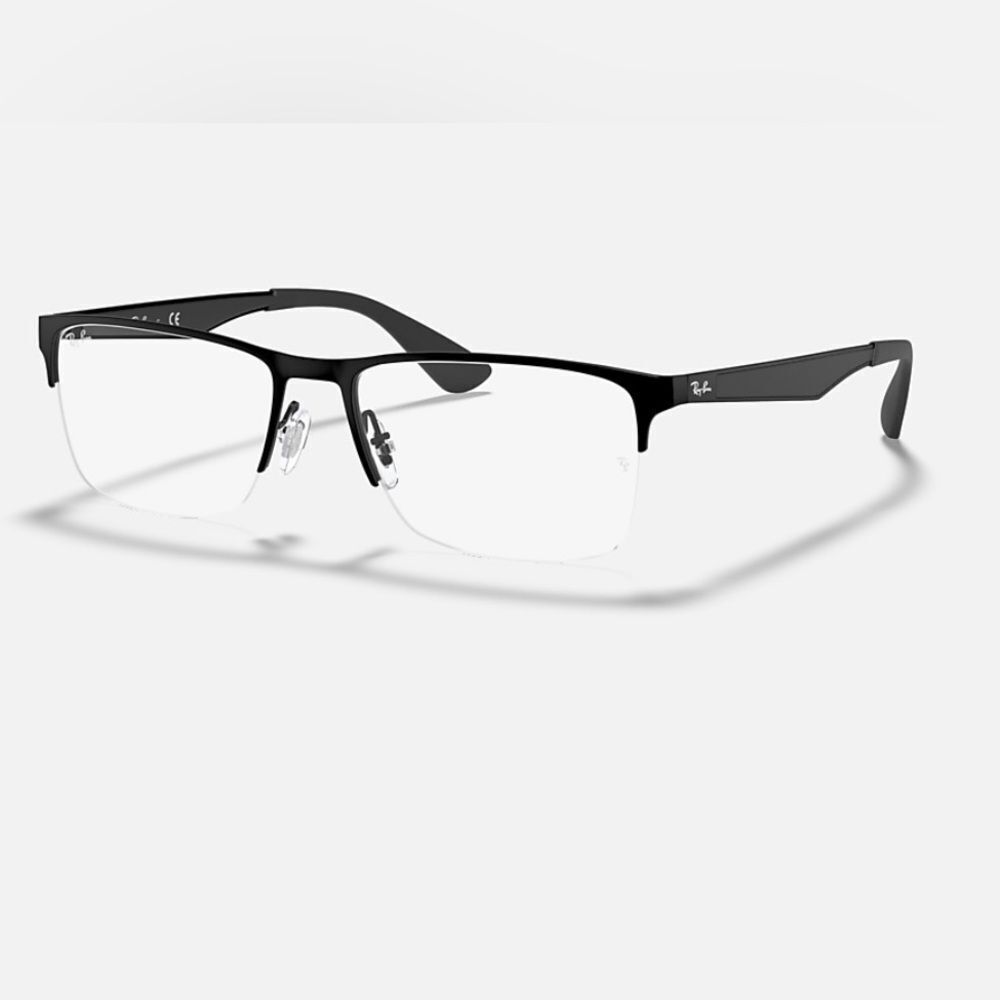 Ray-Ban Black Semi-Rimless Glasses RB6335 OPTICS unisex